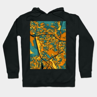 Glendale Map Pattern in Orange & Teal Hoodie